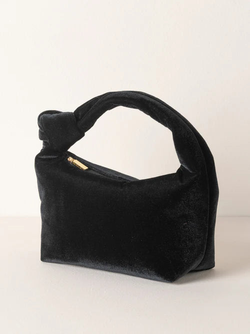 CHRISSY KNOTTED VELVET TOP HANDLE BAG