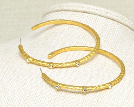 MATTE GOLD 1 3/4" CZ HOOP