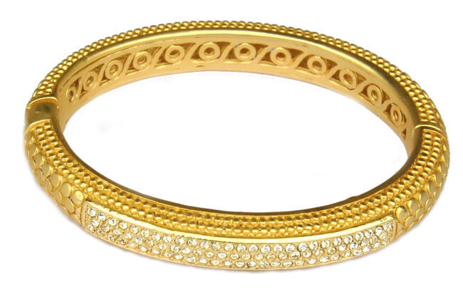 GOLD DOTS AND PAVE BANGLE