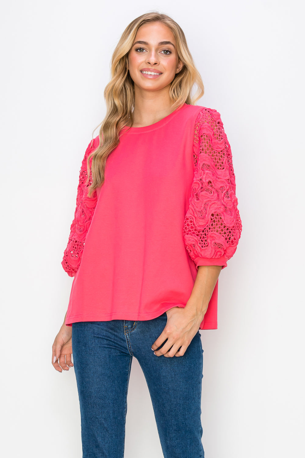 RUTH POINTE KNIT TOP W/LACE