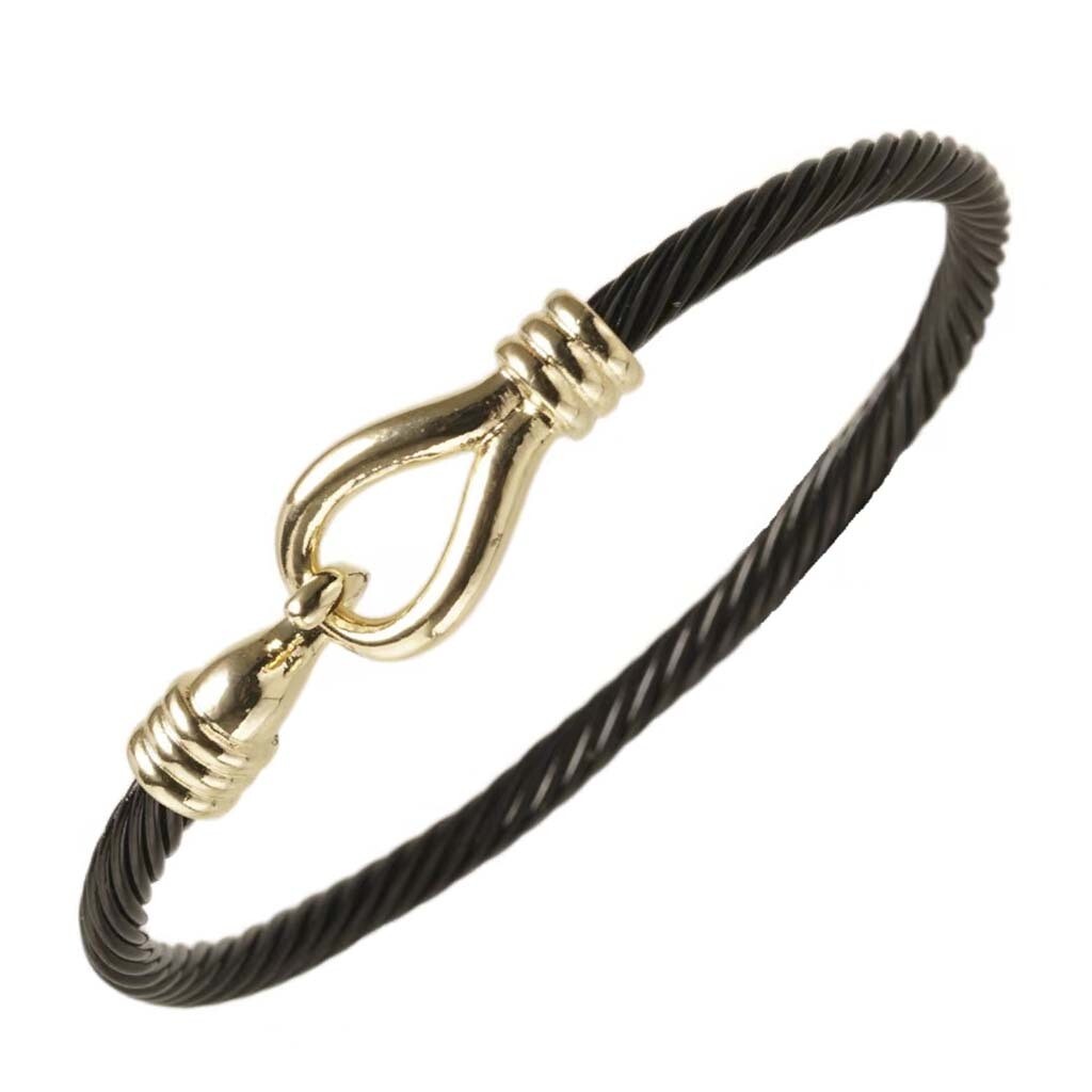 CABLE BRACELET W/GOLD LOOP