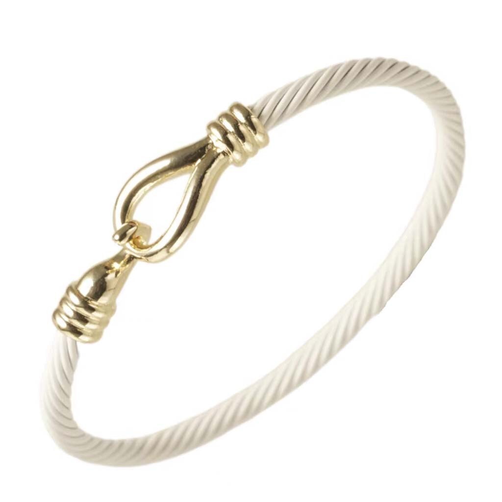 CABLE BRACELET W/GOLD LOOP