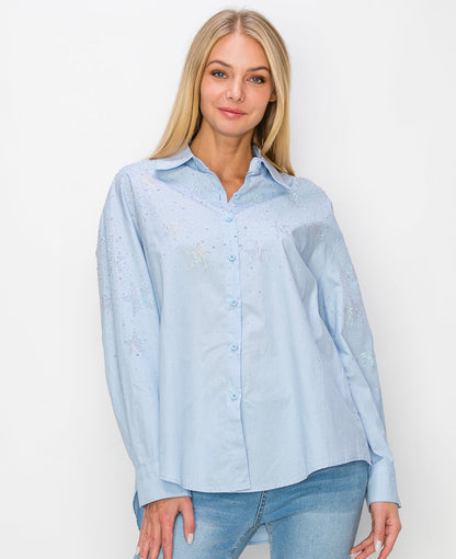 Jasmine Shirt with Sparkling Studs