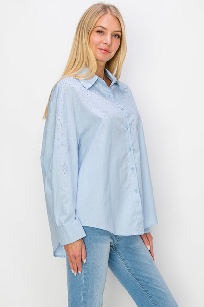 Jasmine Shirt with Sparkling Studs