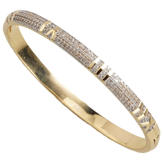 GOLD PAVE BANGLE W/ROMAN NUM