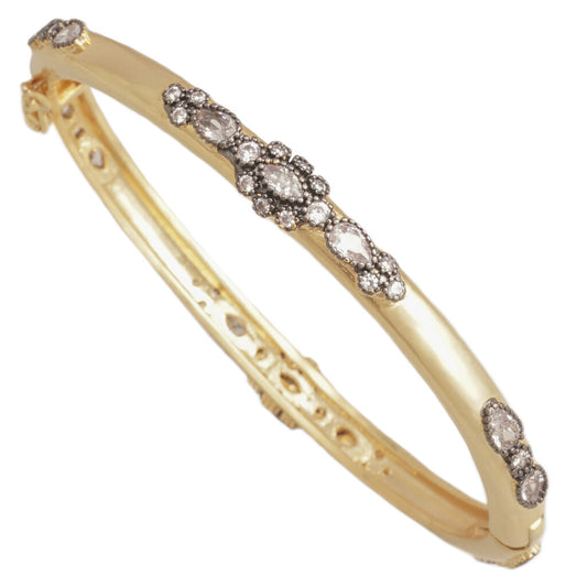 FANCY GOLD AND HEM CZ BANGLE