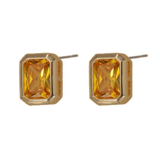 GOLD RECTANGLE CHAMP EARRING