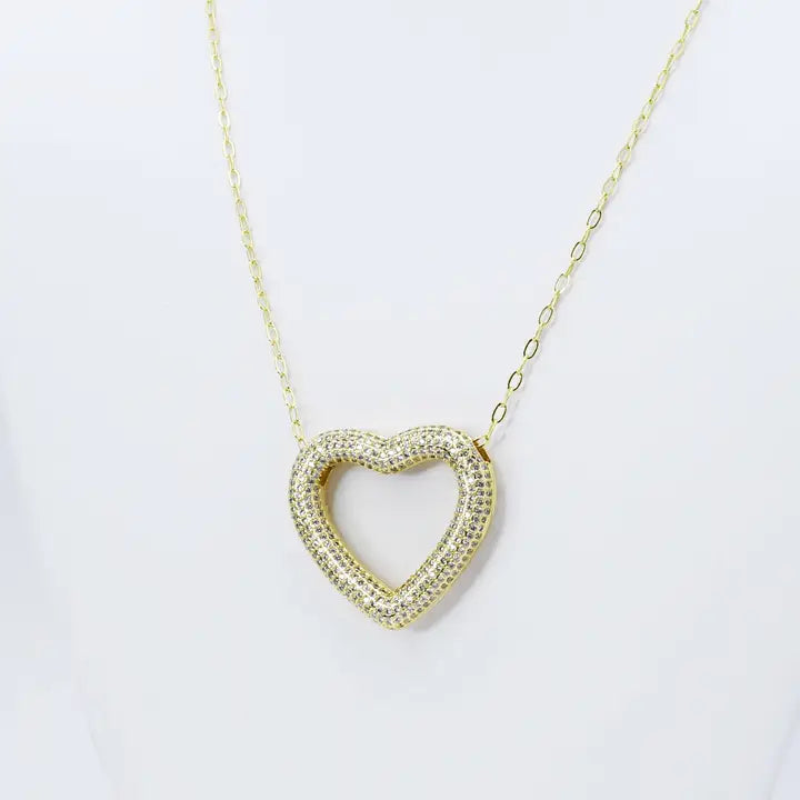 HEART OUTLINE GOLD NECKLACE N18