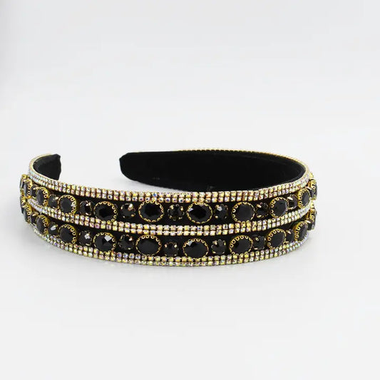 BLACK DOUBLE GEM HEADBAND