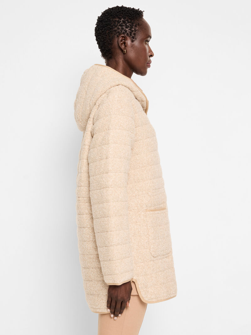 HOODED QUILTED REVERSIBLE COAT