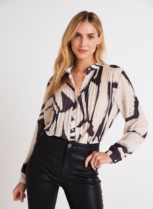 PLEATED BODICE SHIRT IVORY