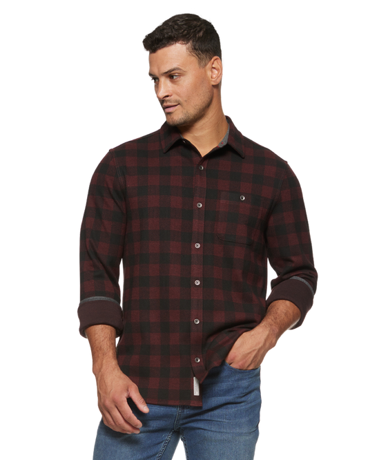 DILLON BOX PLAID KNIT FLANNEL