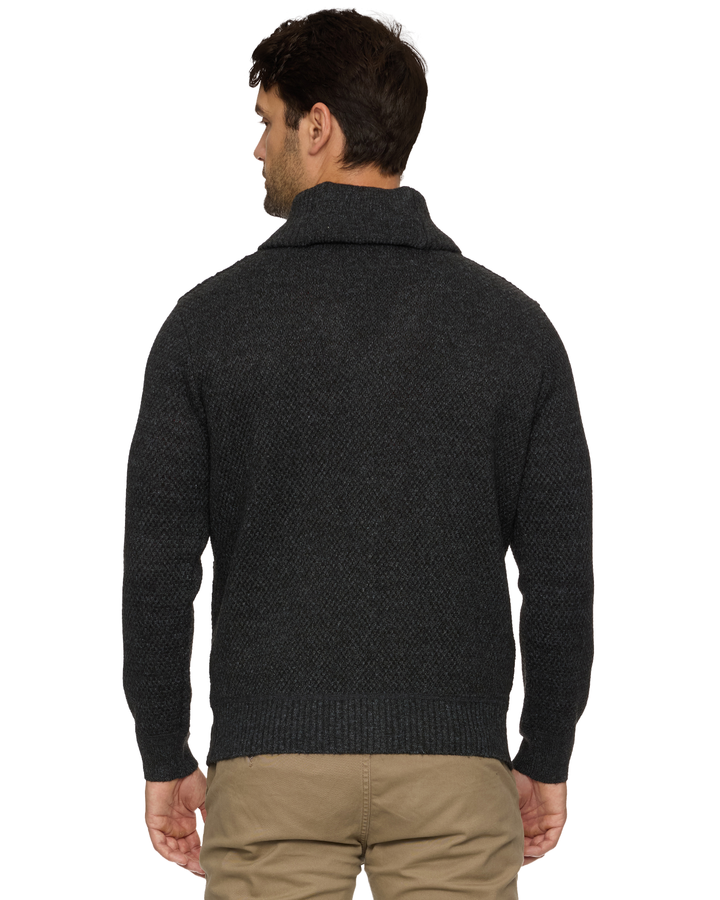 RHINELAND CABLE SHAWL COLLAR FLEECE LINED CARDIGAN SWEATER