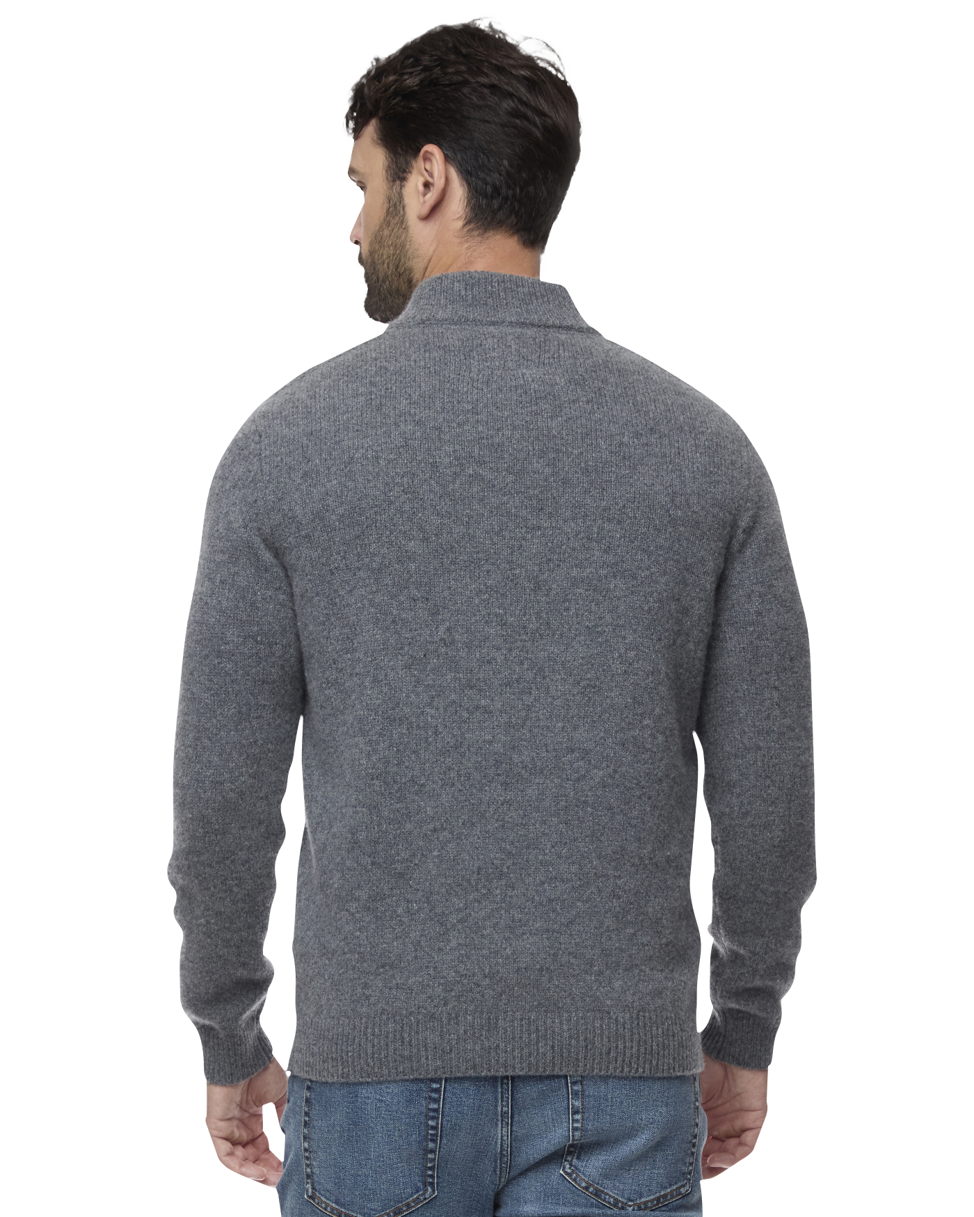 WOODLAND 1/4 ZIP MERINO CABLE MOCK NECK SWEATER