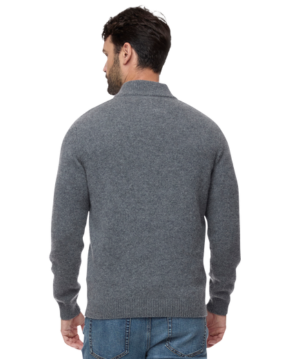 WOODLAND 1/4 ZIP MERINO CABLE MOCK NECK SWEATER