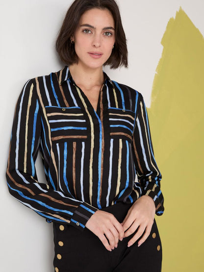 PAINTED STRIPE ONYX TOP