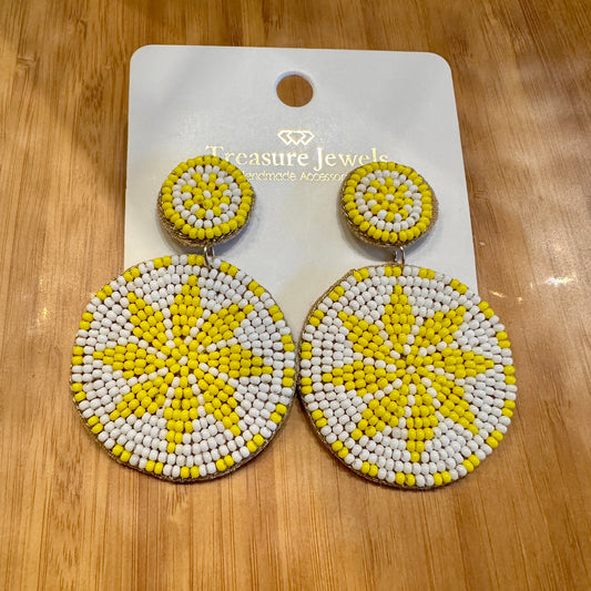 WAYUU YELLOW BEADED EARRING