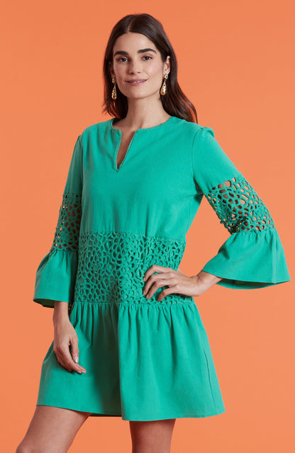 IZZY EYELET DRESS WITH EMBROIDERY