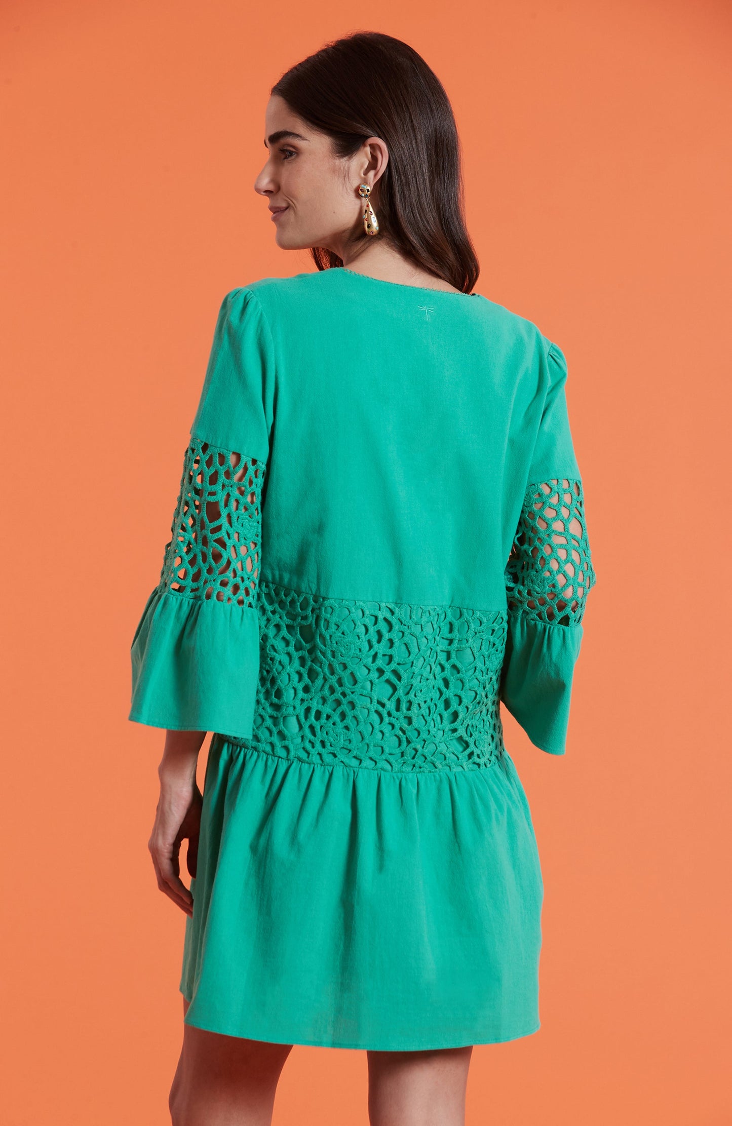 IZZY EYELET DRESS WITH EMBROIDERY