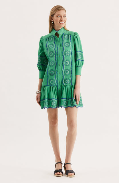 CHRISTY EMBROIDERED SKIMMER DRESS