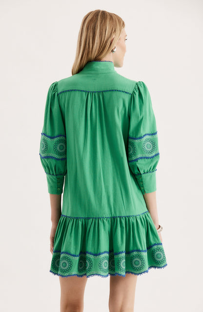 CHRISTY EMBROIDERED SKIMMER DRESS