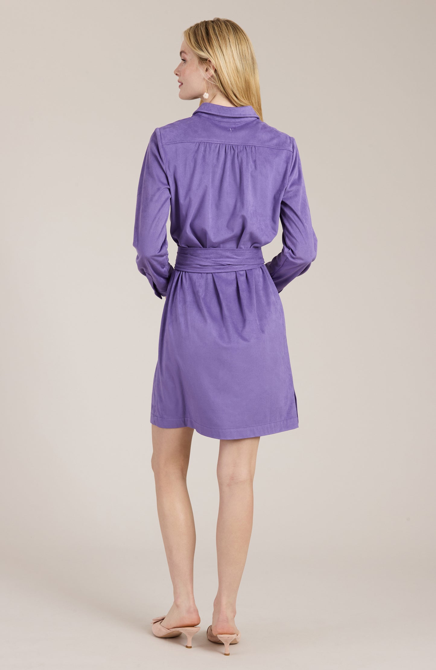 ZIVA FAUX SUEDE SHIRT DRESS