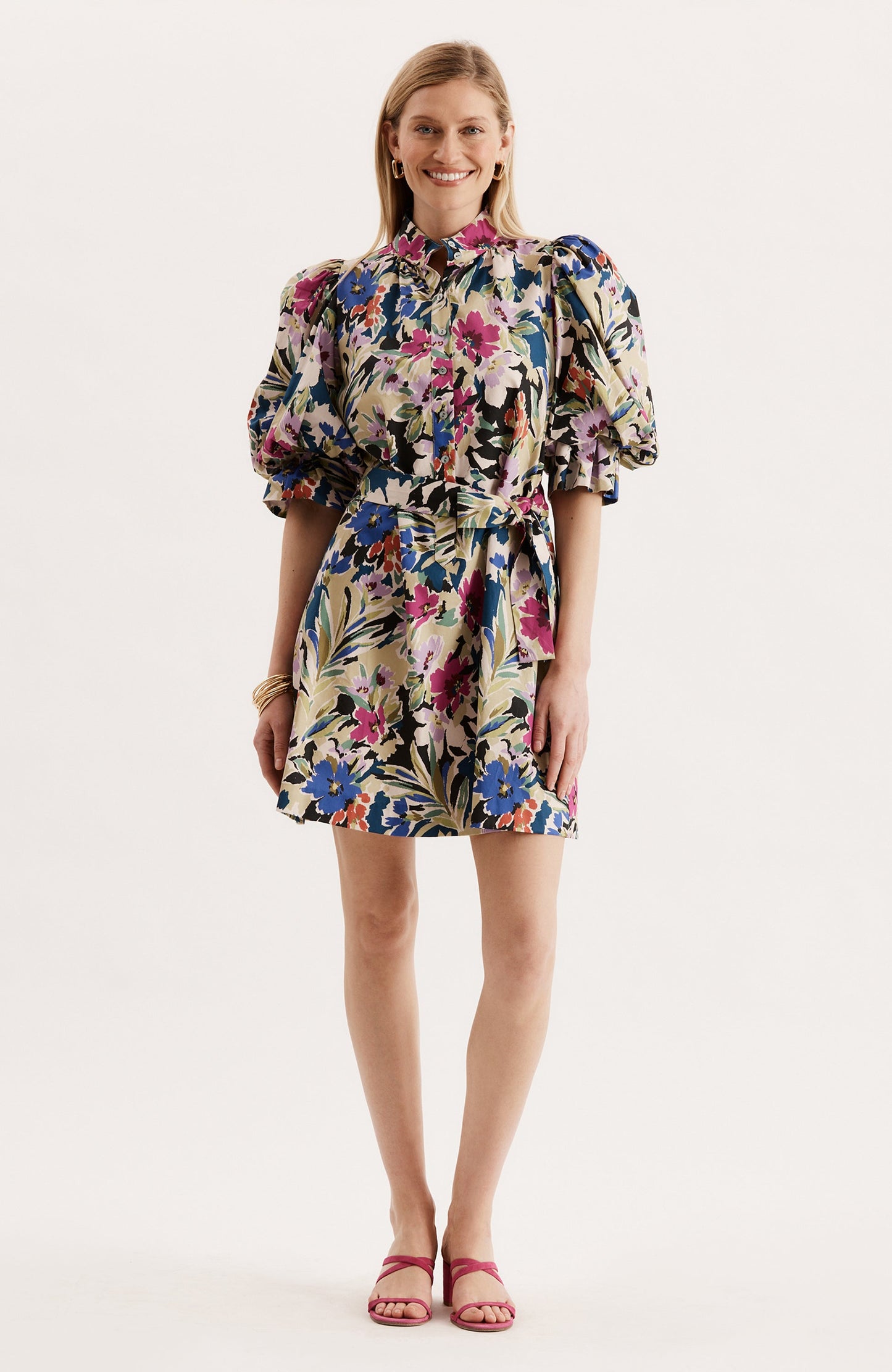 LYDIA WATERCOLOR FLORAL DRESS