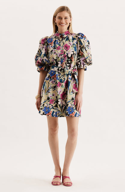 LYDIA WATERCOLOR FLORAL DRESS