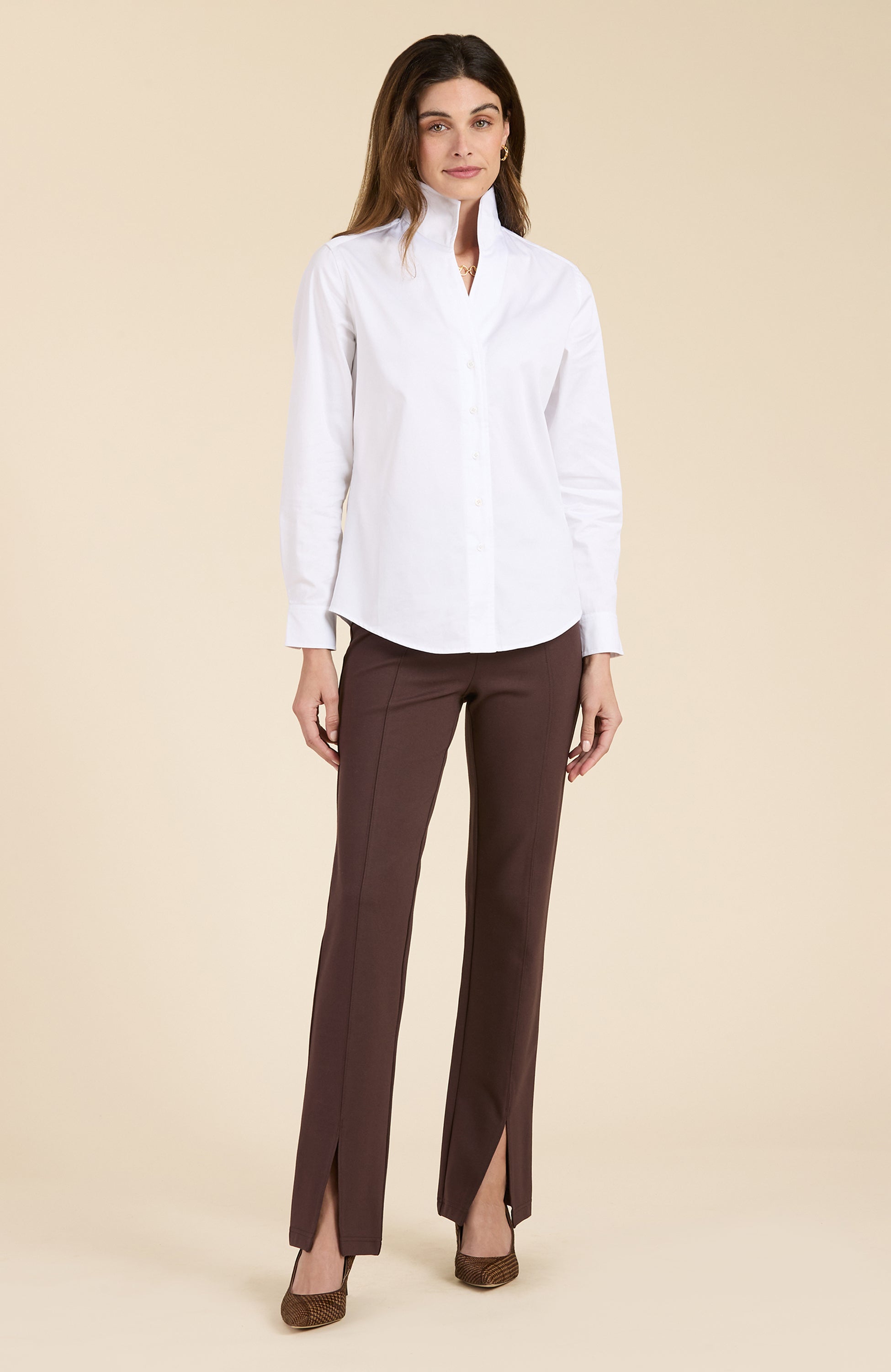 MARGIE PONTE SLIT FRONT PANT