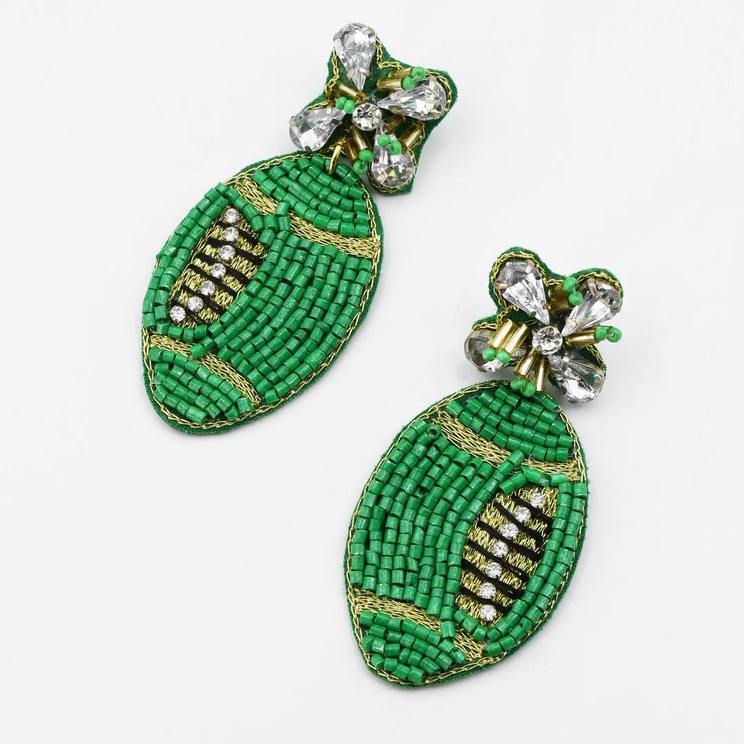 FOOTBALL BEADED EARRING