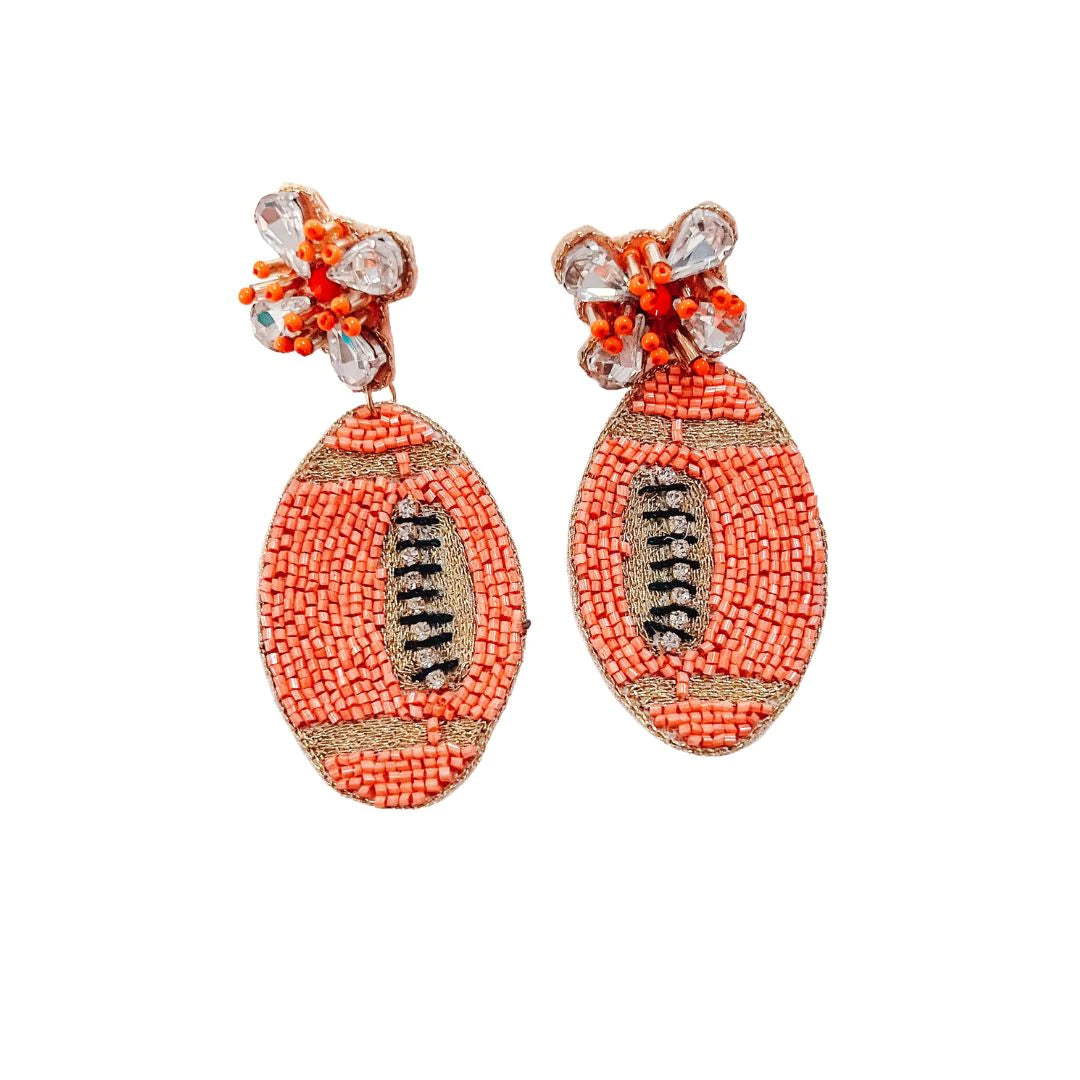 FOOTBALL BEADED EARRING