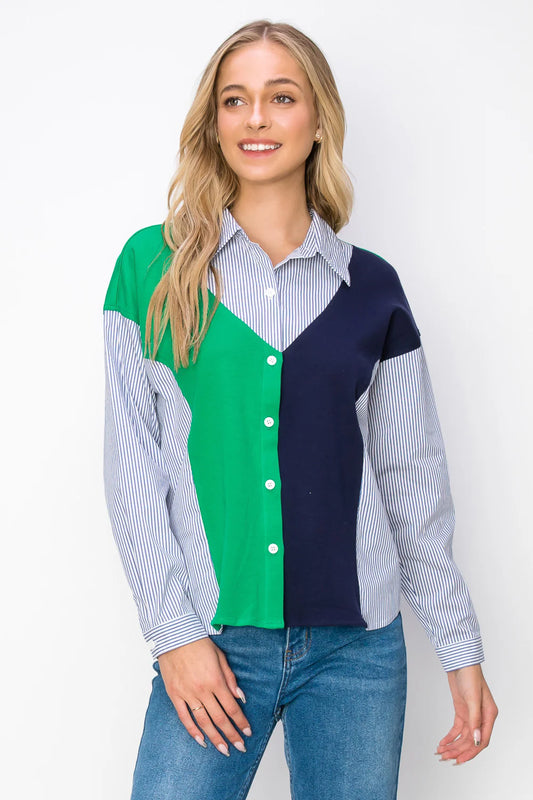 WYNN COLORBLOCK STRIPE TOP