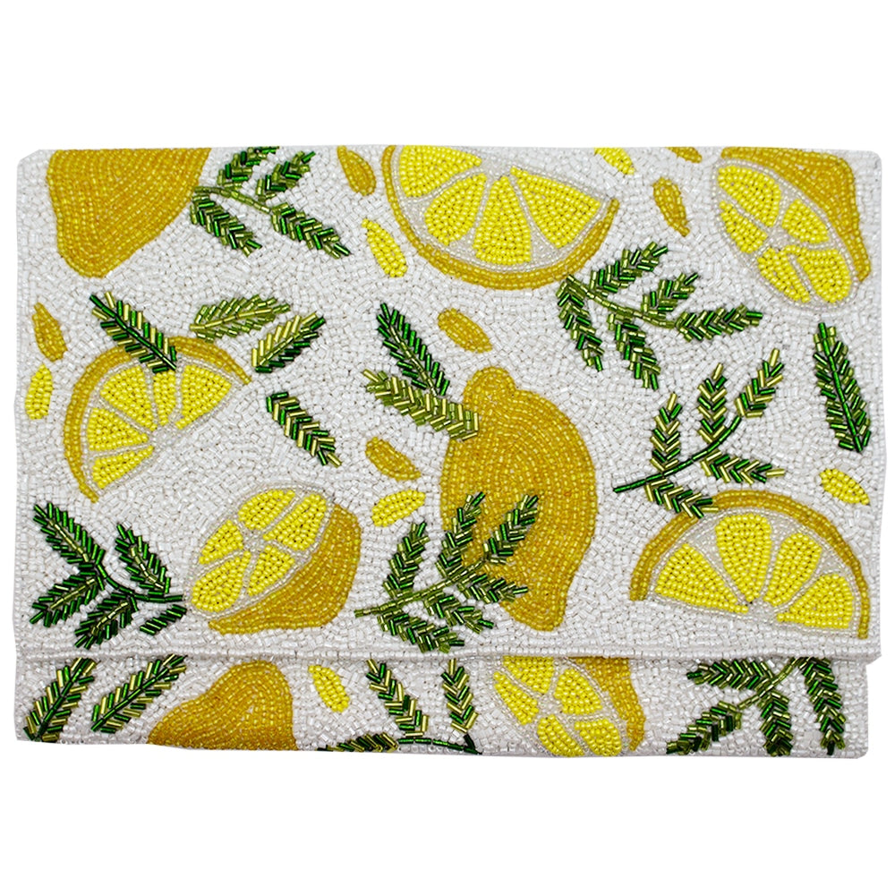 BEADED LEMON CLUTCH