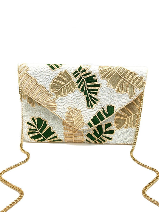 GREEN/WHITE LEAF BAG