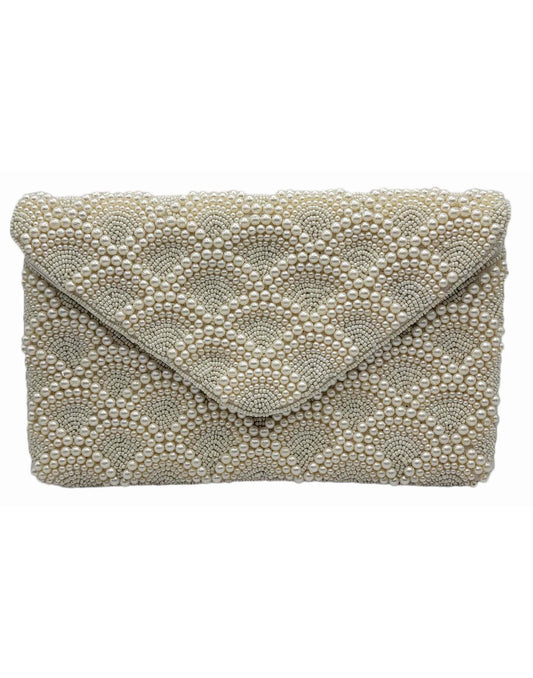 PEARL STUDDED CLUTCH