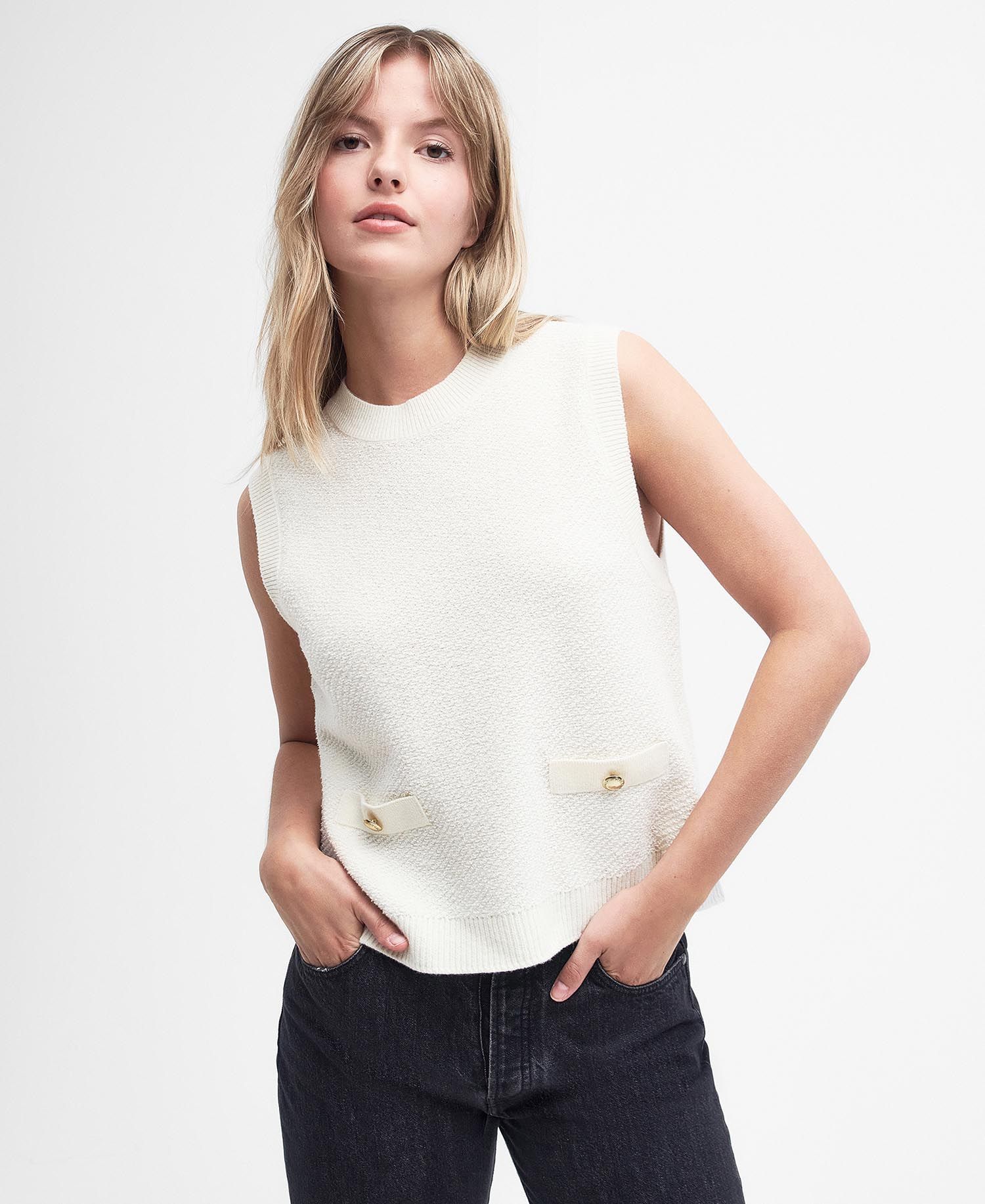 charlene sleeveless knitted jumper