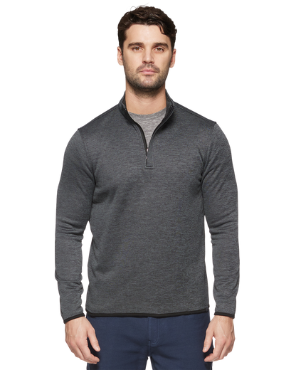 TIPTON 1/4 ZIP PERFORMANCE STRIPED FLEECE MOCK NECK