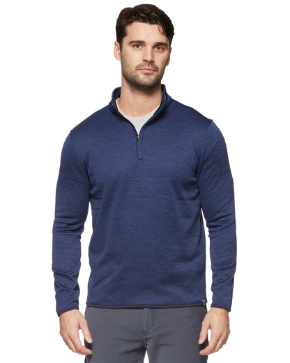 TIPTON 1/4 ZIP PERFORMANCE STRIPED FLEECE MOCK NECK