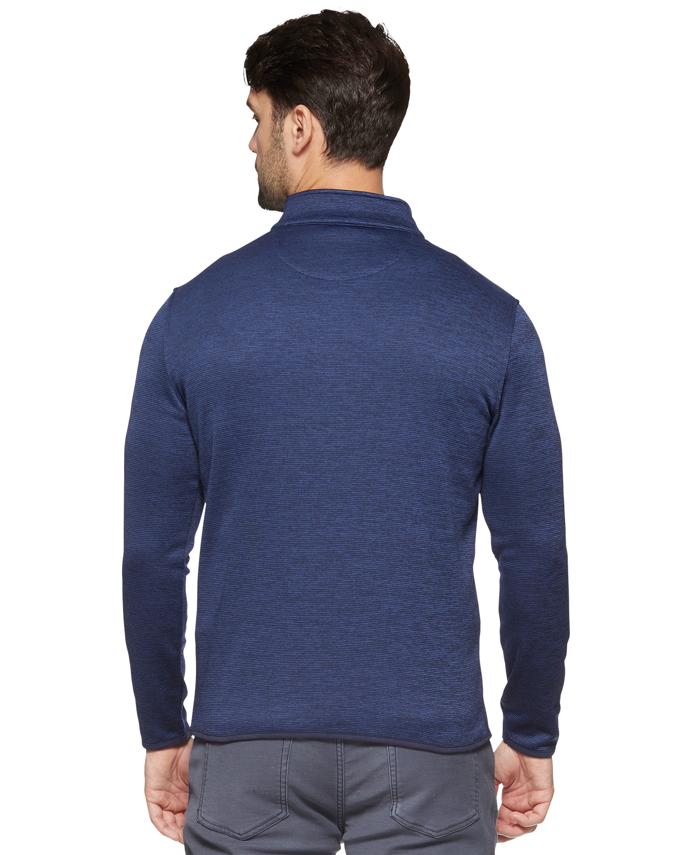 TIPTON 1/4 ZIP PERFORMANCE STRIPED FLEECE MOCK NECK