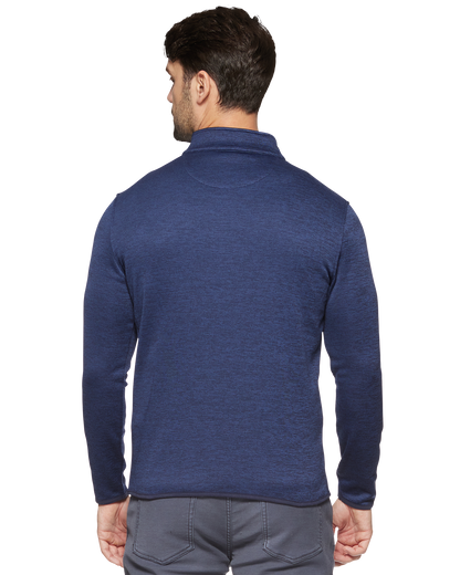 TIPTON 1/4 ZIP PERFORMANCE STRIPED FLEECE MOCK NECK