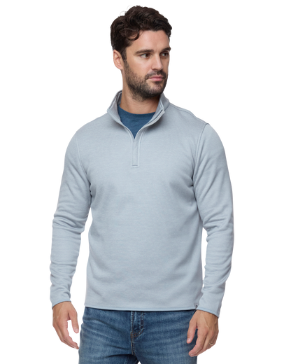 TIPTON 1/4 ZIP PERFORMANCE STRIPED FLEECE MOCK NECK