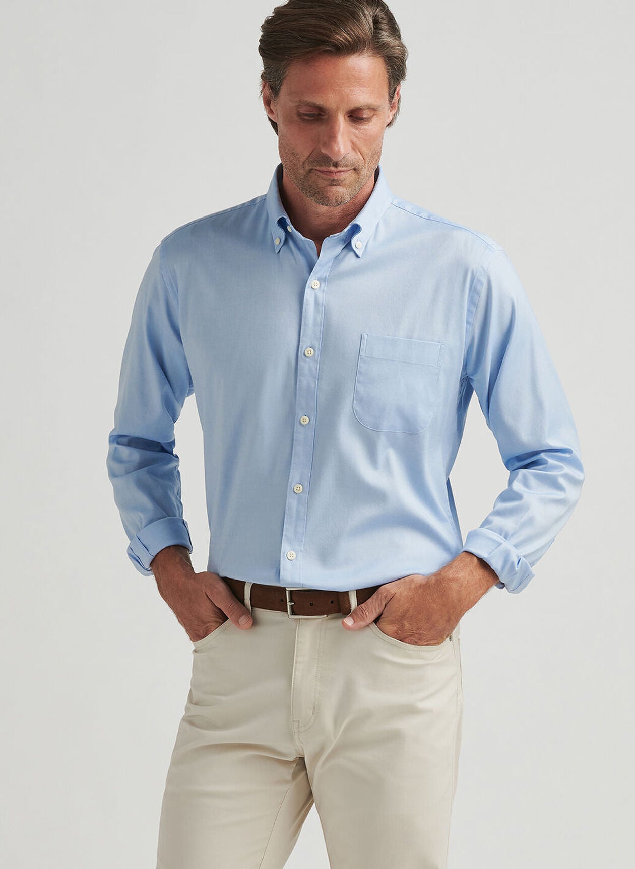 Campbell Perfect Pinpoint Cotton-Stretch Sport Shirt