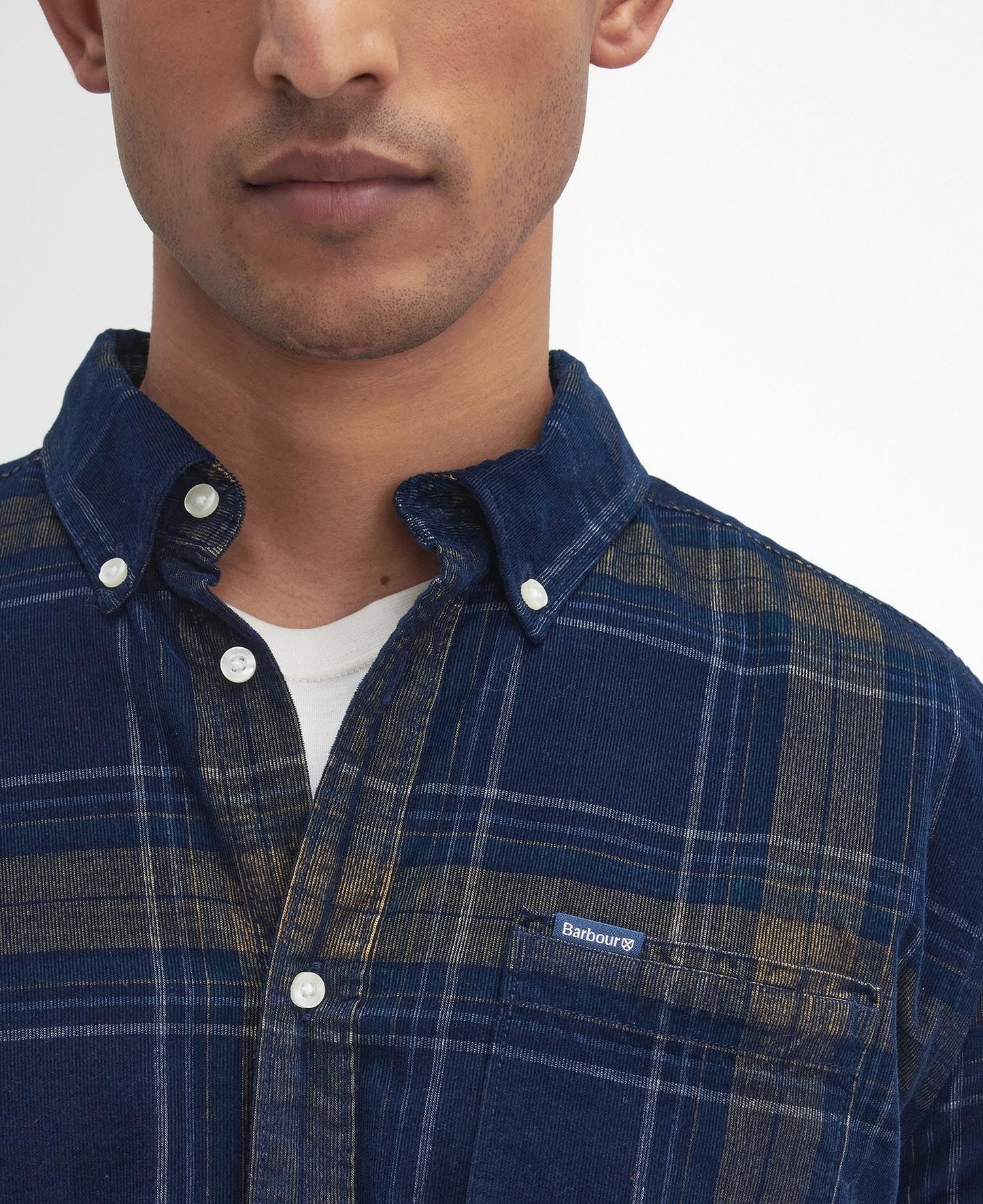 southfield tailored checked cord shirt