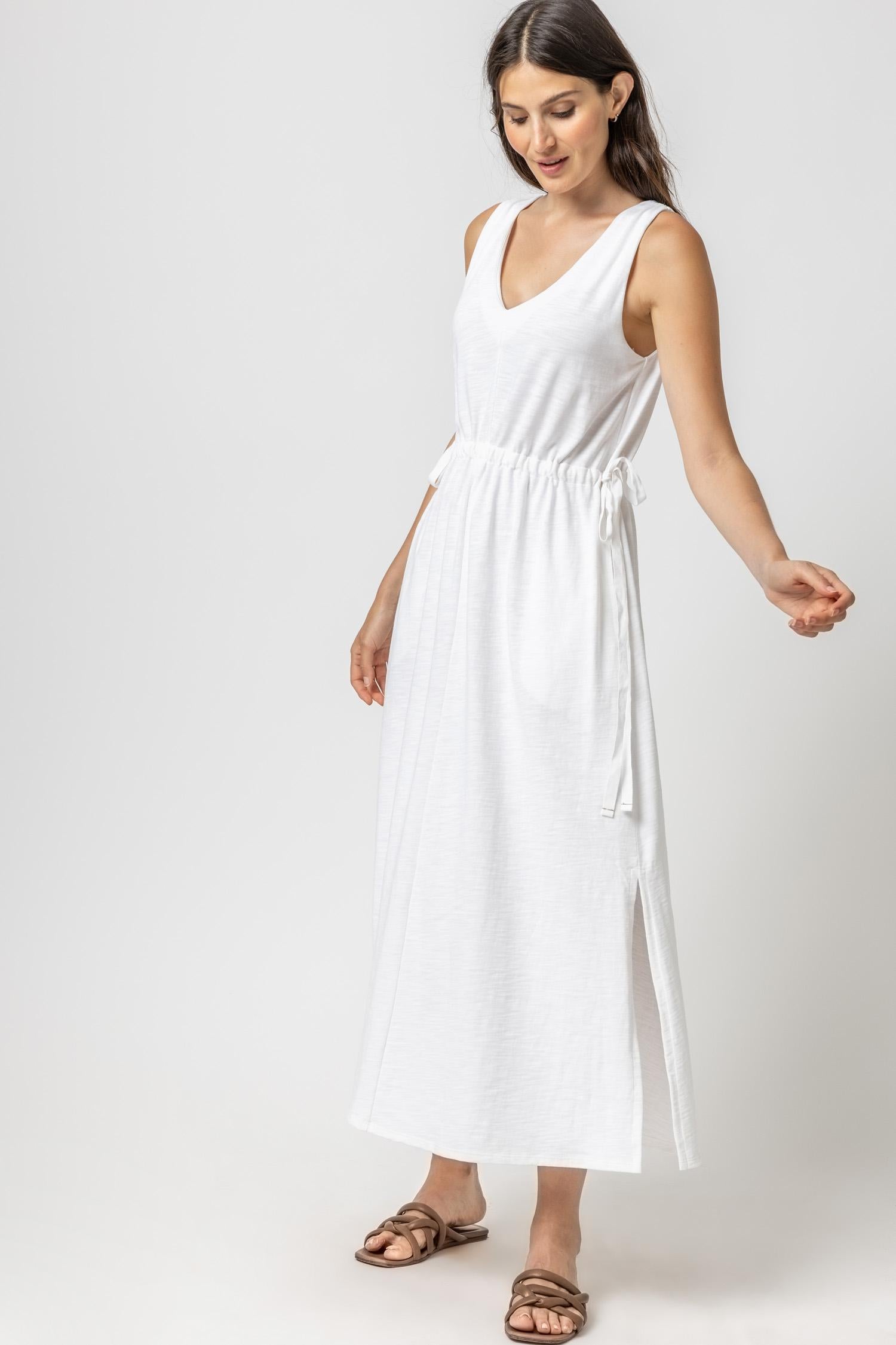 Drawcord Waist Maxi Dress