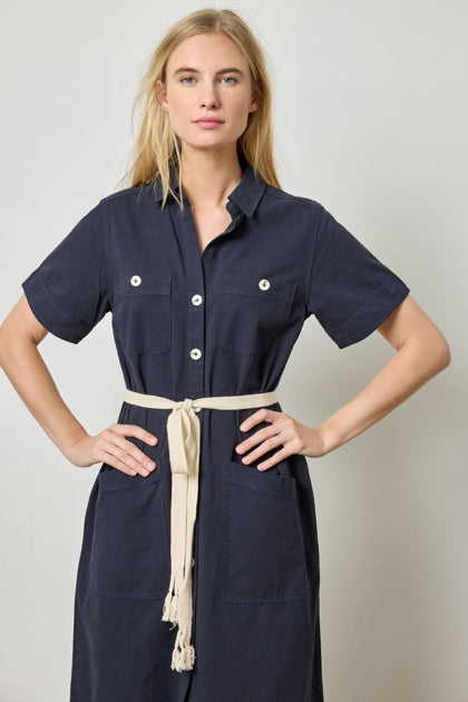 SHORT SLEEVE MAXI SHIRT DRESS