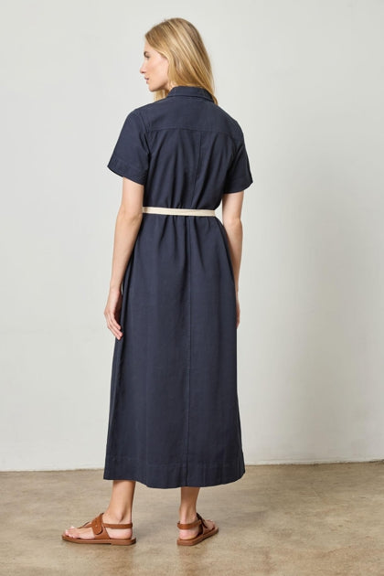 SHORT SLEEVE MAXI SHIRT DRESS