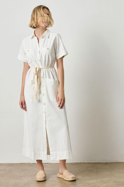 SHORT SLEEVE MAXI SHIRT DRESS