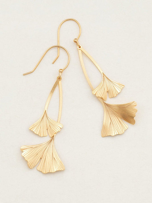 GINKGO DROP EARRING GOLD