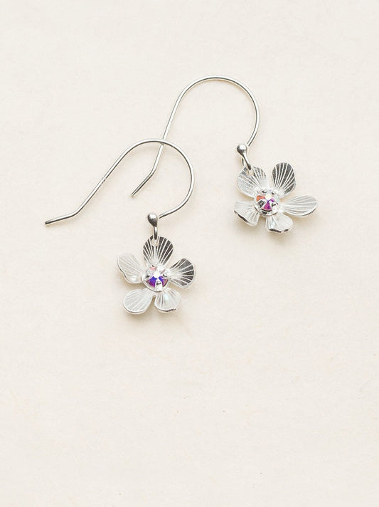 PETITE PLUMERIA DROP EAR SILVER