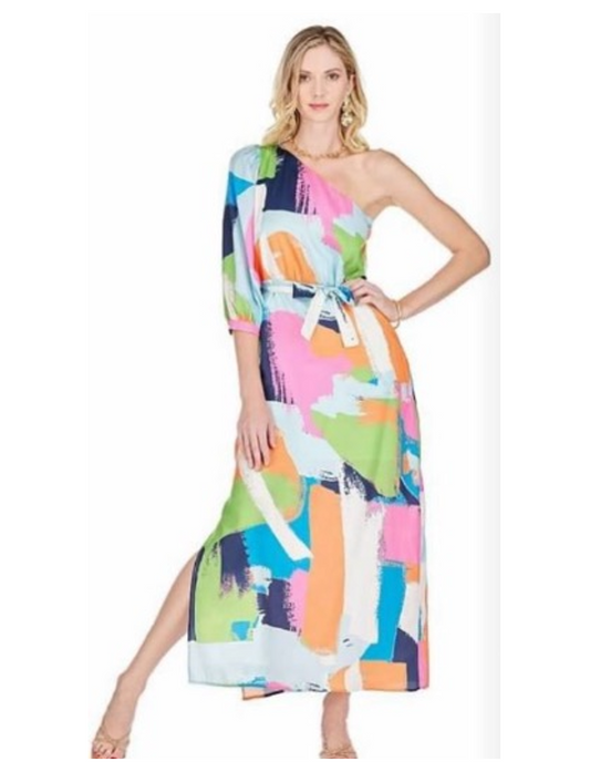 ONE SHOULDER COLUMN DRESS